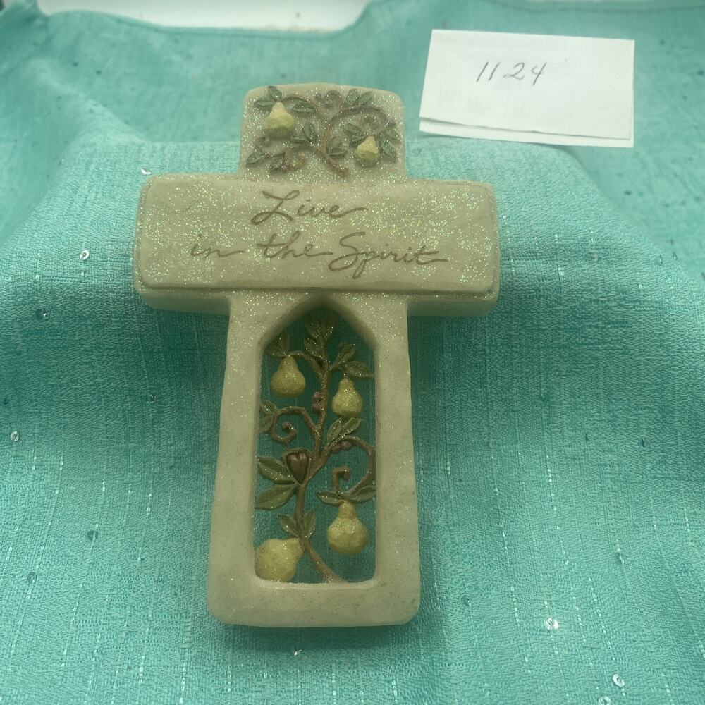 ✨Foundations Karen Hahn Enesco~ Hanging Cross Ornament~Living In The Spirit 5.5”